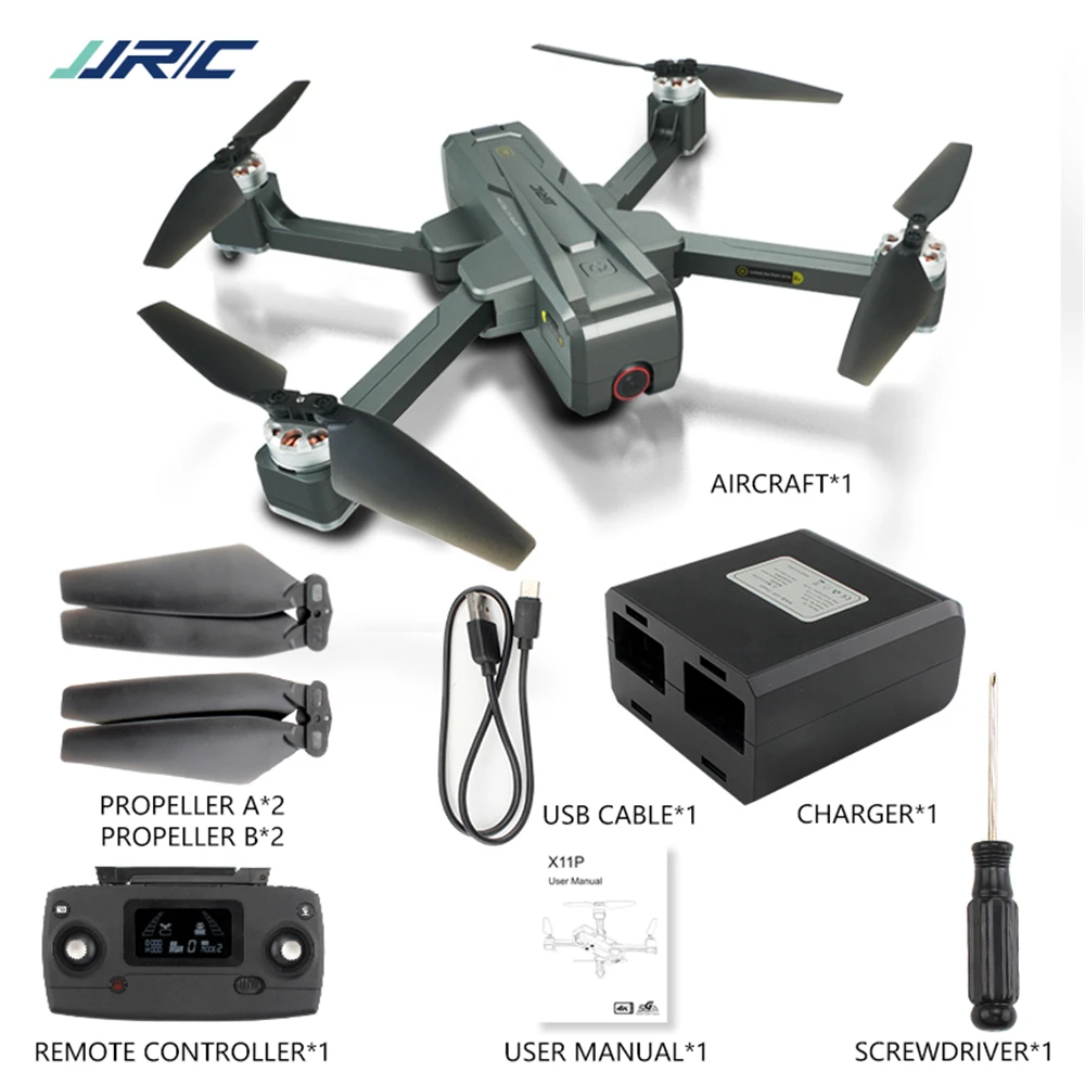 20 минут полета 4K широкоугольная камера JJRC X11P Радиоуправляемый Дрон со