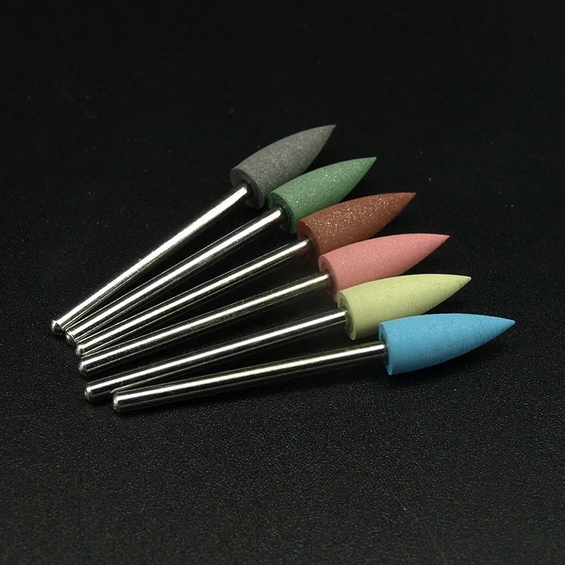 Высокое качество 6 шт./лот силиконовая насадка для полировки ногтей конусные