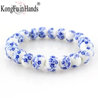 blue and white porcelain beads strand bracelet ol style classic ceramics accessories made in china creative gifts factory price