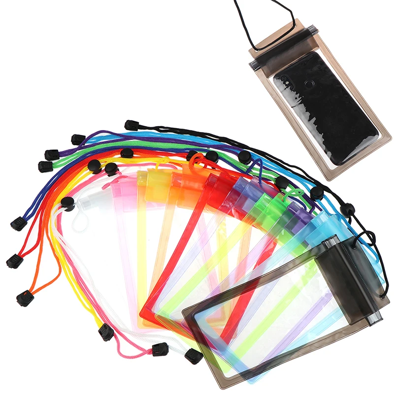 

1Pcs Fashion Waterproof Transparent Sealed Bag For Cell Phone PVC For Rafting Swimming Hot Spring Hanging Neck Phone Bag
