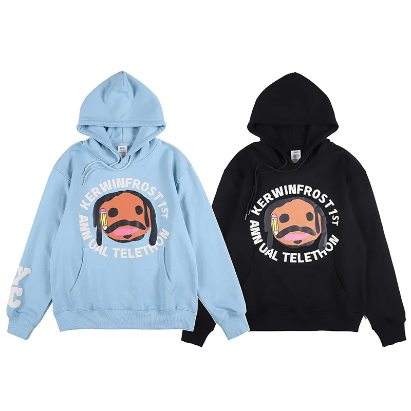 

Travis high street hip hop alphabet sweater Street size fun comic Hooded Sweater couple