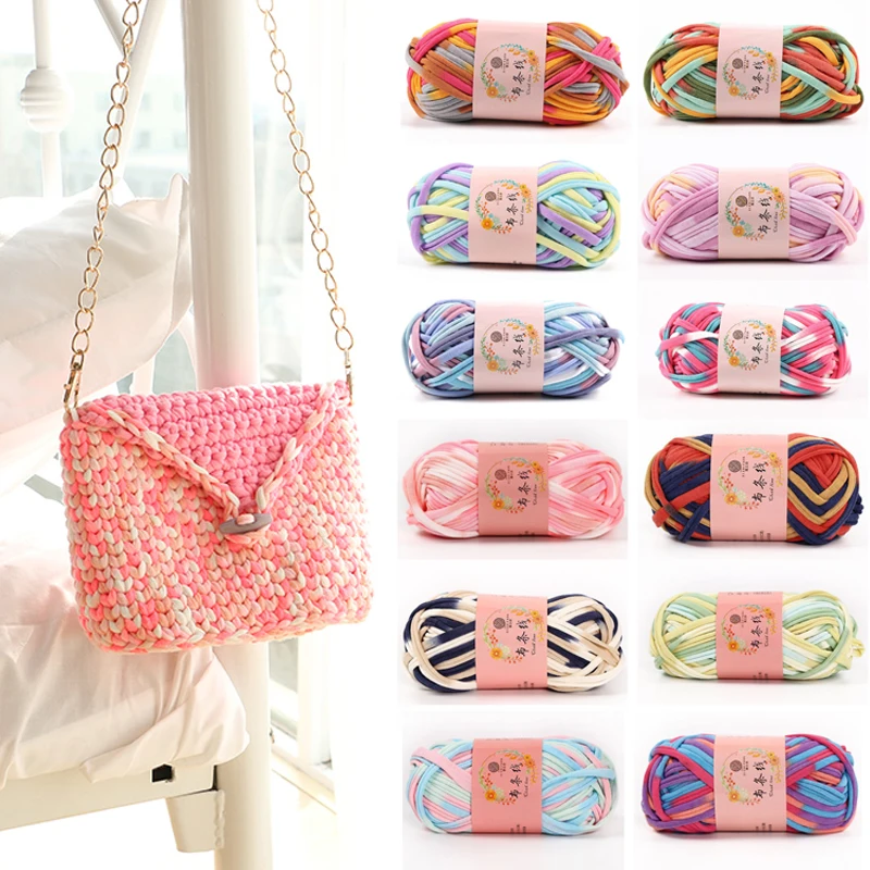 Мягкая толстая футболка пряжа для вязания одеяло ковер ручная вязка тканевая