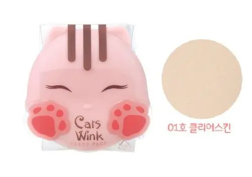 Cats Wink Clear Pact, 2 цвета, макияж для лица, консилер для лица, пудра, основа, свободная минеральная корейская косметика, 1 шт