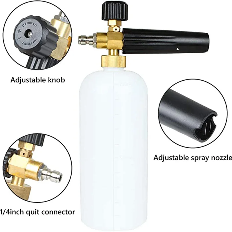 For Car Washer Water Gun Cleaning Tools with5Color Nozzles M22 Hose Connector 1L Jet Adjustable Snow Foam Lance 1/4" | Автомобили и