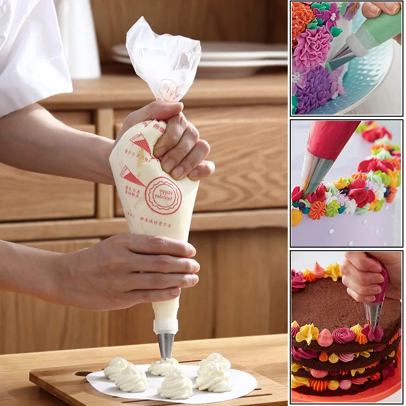 

100PC Disposable Pastry Bag S/M/L Confectionery Bags Cake Cream Icing Fondant Decorating Kitchen Cookies Baking Piping Bag Tools