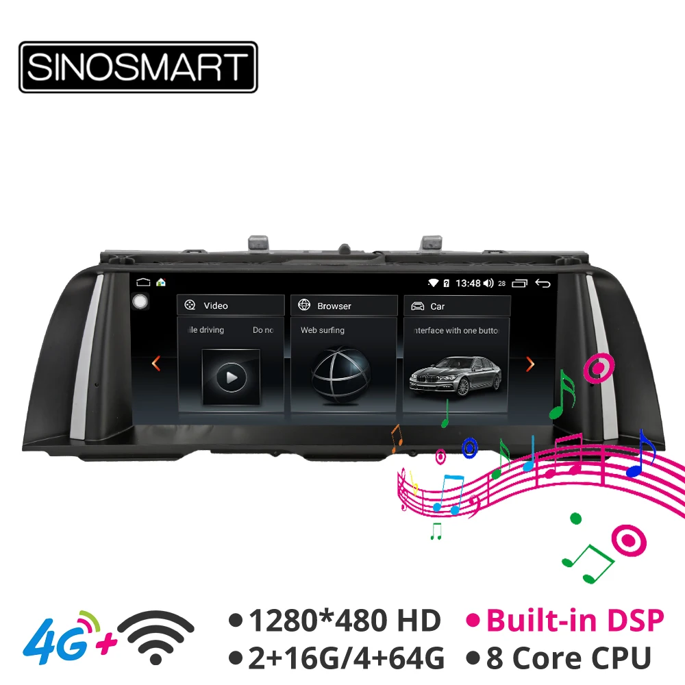 Sinosmart 10 25 'Φ для BMW 5 серии 2011 2012 с системой CIC/NBT/CCC 2Din 2.5D IPS Screen|Автомагнитолы| |