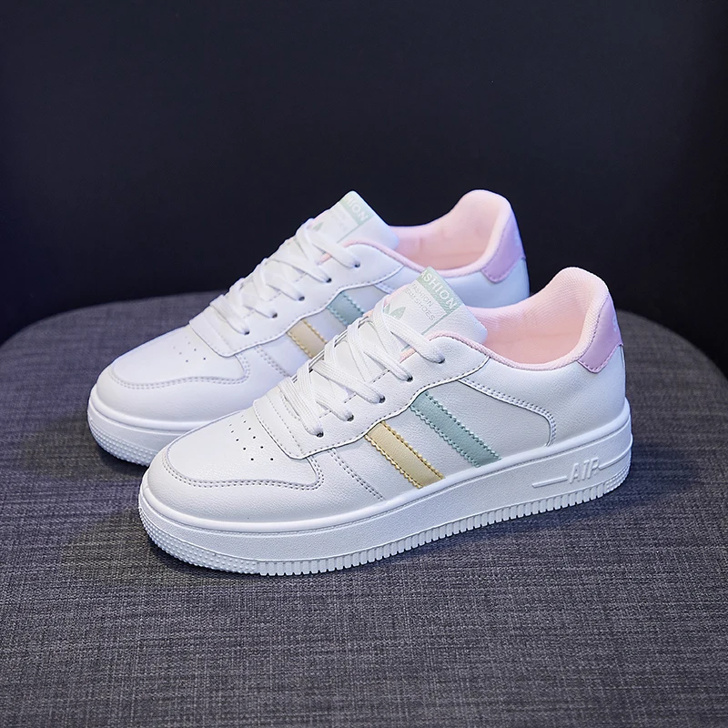 

2021 Small White Shoes Women Vulcanized Shoes New Fashion Student Casual Shoes Women's Thick Bottom Breathable Low Top Board