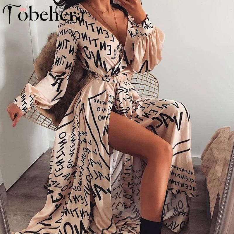 Glamaker атласное винтажное длинное платье с буквенным принтом вечернее v образным