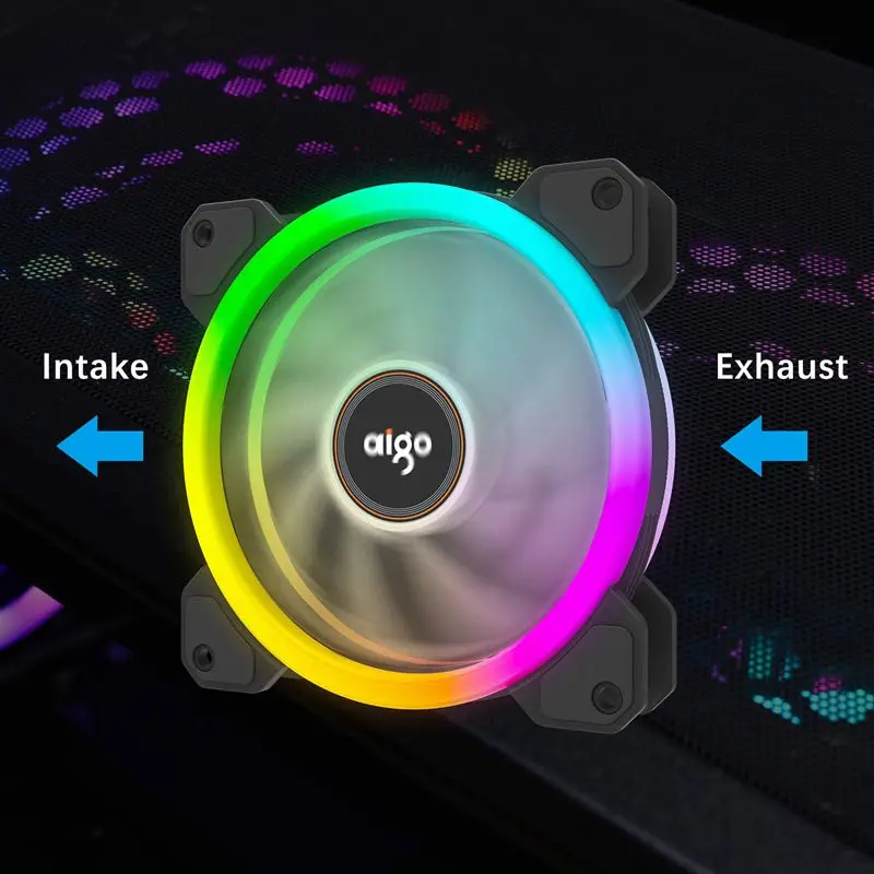 Aigo DR12 RGB вентилятор 120mm ИК пульт дистанционного управления Регулировка Цвет тихий