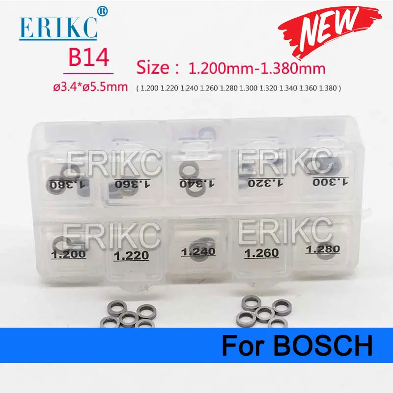 B14 Shims Gaskets Size:1.20mm-1.38mm Nozzle Adjusting Washer Kit Common Rail Injector Repair Shims Kit