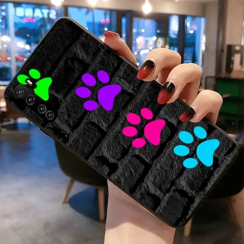 

Dog footprint Paw Colorful Phone Case for Huawei P20 P30 P40 lite E Pro Mate 30 20 Pro P Smart 2020 P10