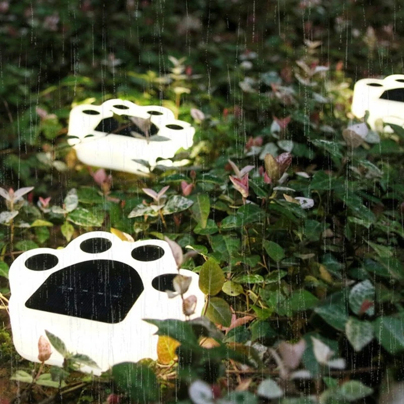 

Q9QF 4Pcs/Set Solar Powered Bear Paw LED Light Outdoor Waterproof Garden Underground Lamp Decoration for Party Lawn Courtyard