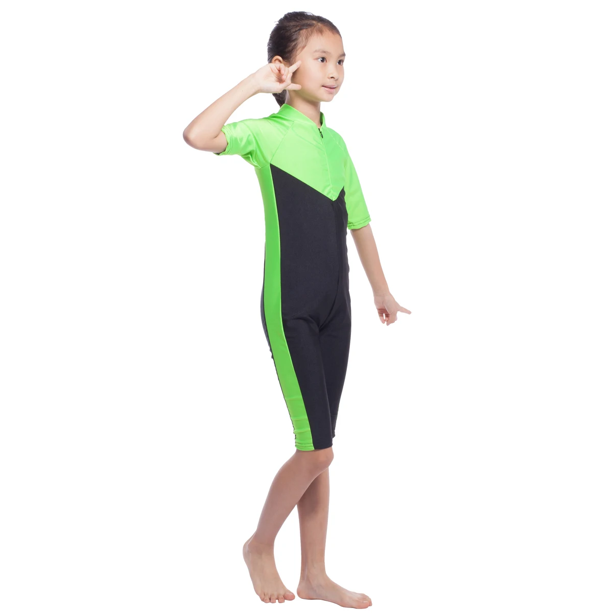 Сплошной Мусульманский купальник с рукавом до локтя для девочек | Спорт и