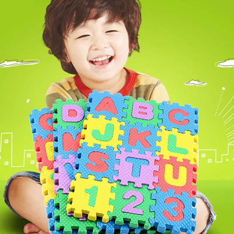 

36pcs / Set Alphanumeric Children Toys Alphabet Floor Mat Learning Mat Floor Cushion 3D Puzzle Kids Educational Toy Puzzle