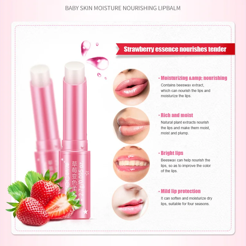 Высококачественный Обесцвечивающий бальзам для губ с клубникой бесцветный