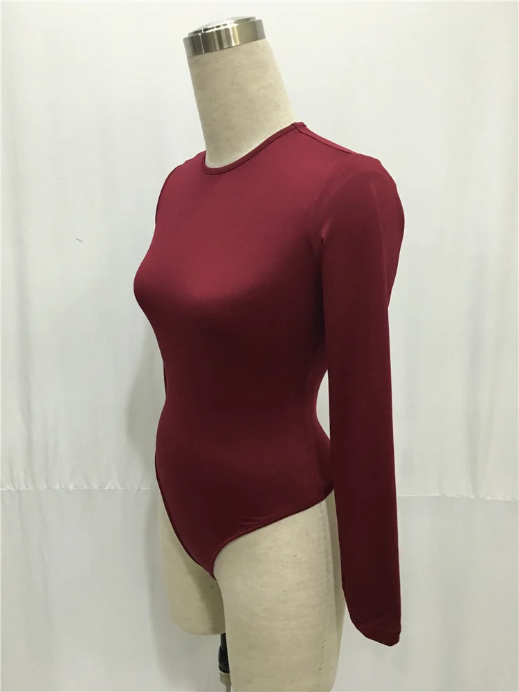 Black White Long Sleeve Bodysuit Tops Women Winter Female Body Suit Overalls Women Leotards combinaison short femme DW611