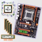 Материнская плата HUANANZHI Deluxe X79 с 256G SSD M.2 WIFI слот Intel ЦП Xeon E5 2680 V2 10 ядер 4*8 ГБ 32 ГБ RAM REG ECC компьютер