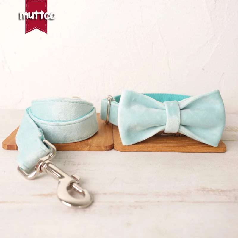 Уникальный дизайн модный галстук-бабочка MUTTCO ручная работа поводок для собак AQUA