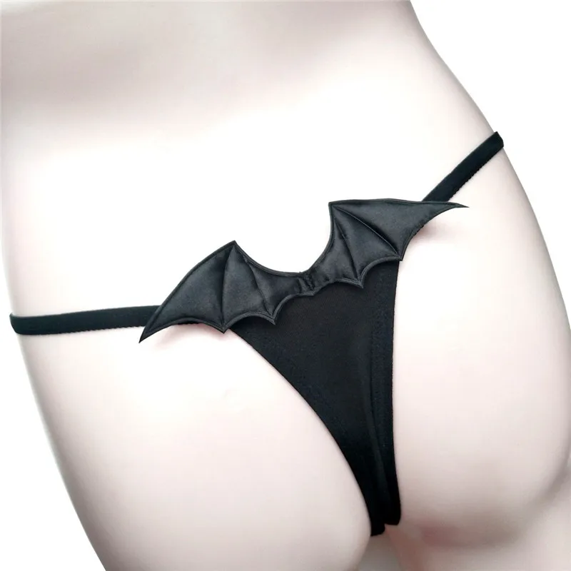 Женские G-стринги Devil Wings/Angel забавные хлопковые однотонные бесшовные стринги с