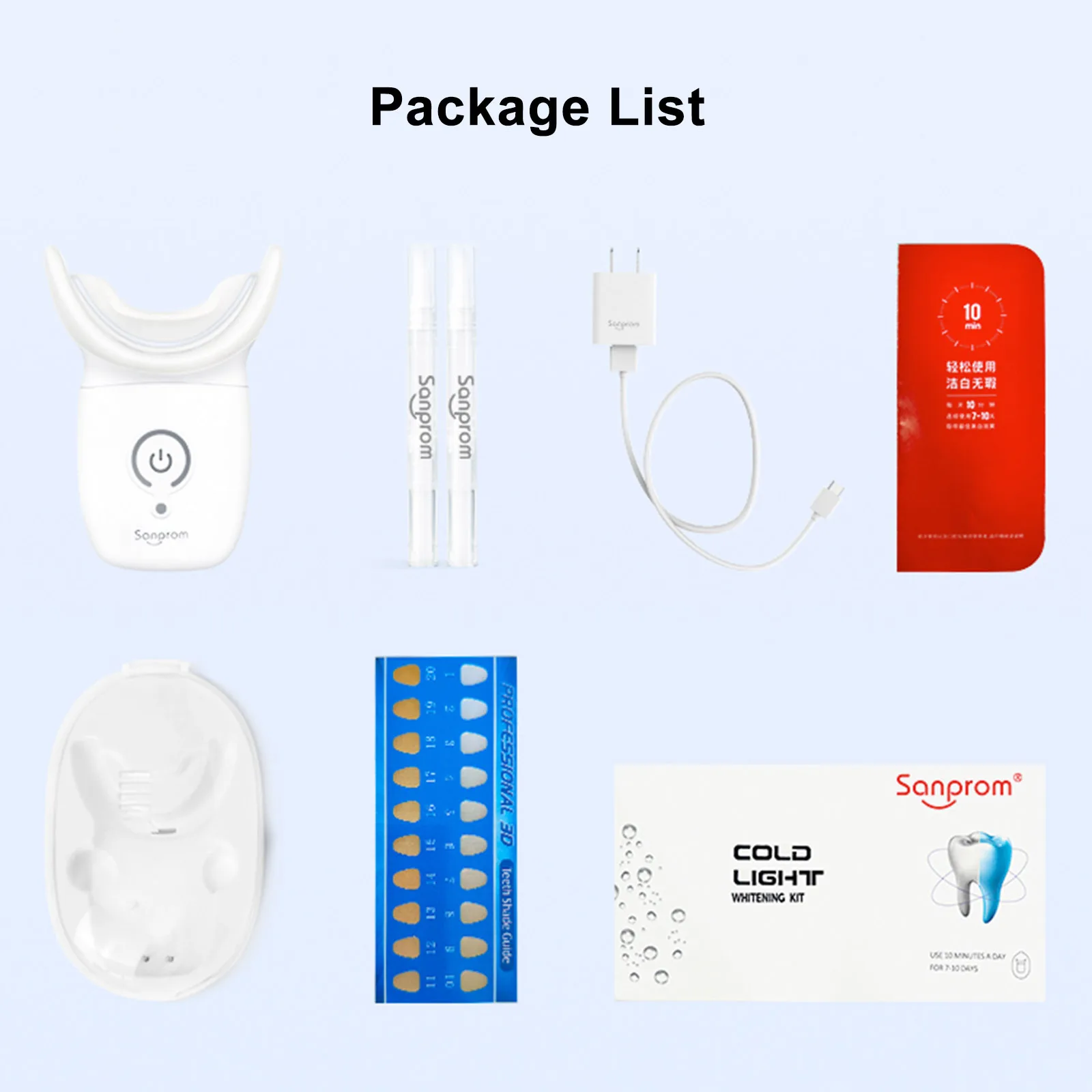 

Sanprom Teeth Whitening Kit with Blue Light 2 Pcs Teeth Whitening Gel Pens Sensitive Teeth Oral Care teeth Calculus Remover