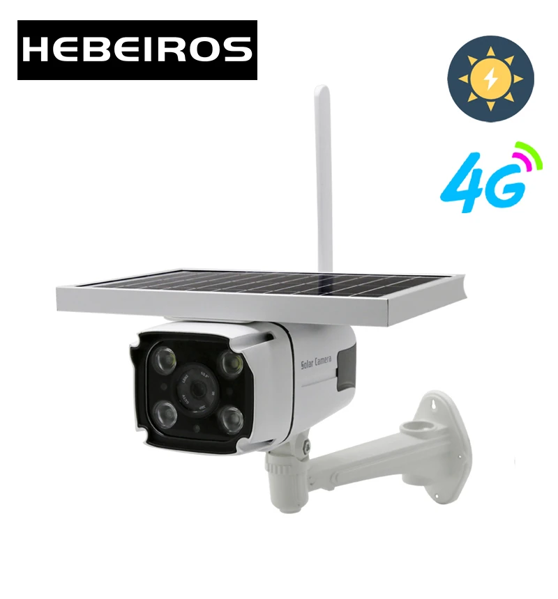 Камера видеонаблюдения Hebeiros 4G с солнечной батареей 1080P водонепроницаемая IP Wi Fi