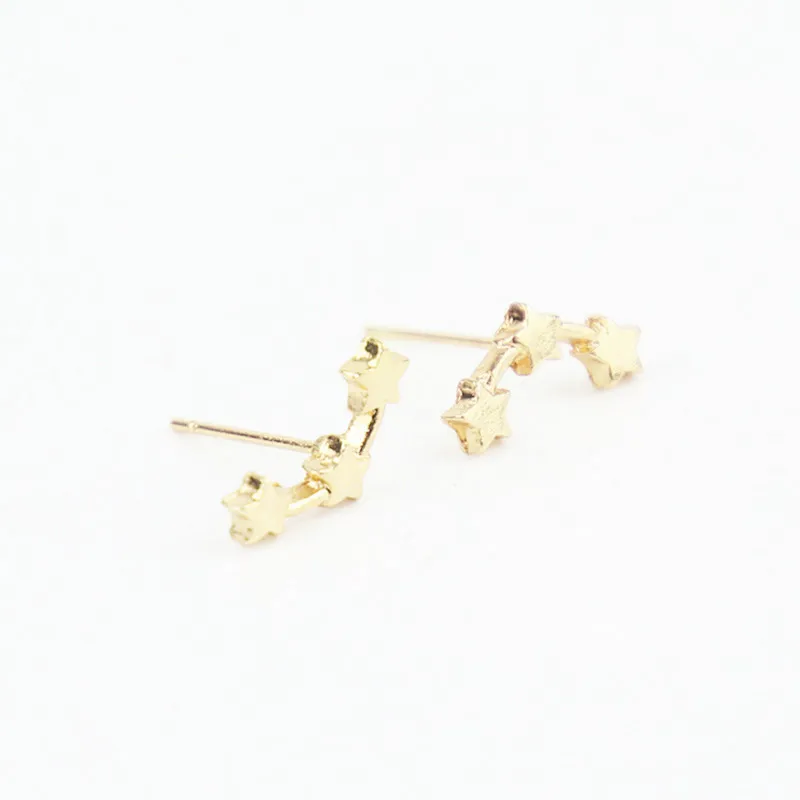 Модные Простые три маленькие звезды серьги с созвездиями Серьги мини для пар