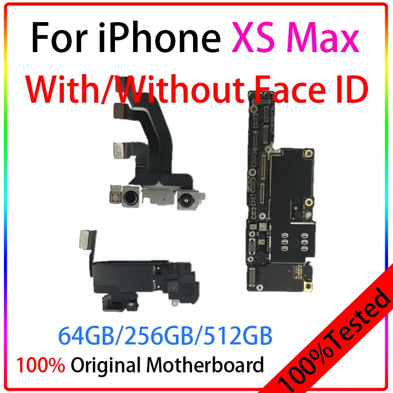 Placa base 100% Original desbloqueada de f&aacute;brica para IPhone XS Max, placa base con chips completos, iCloud gratis con/sin identificaci&oacute;n facial, iphonexsmax-0