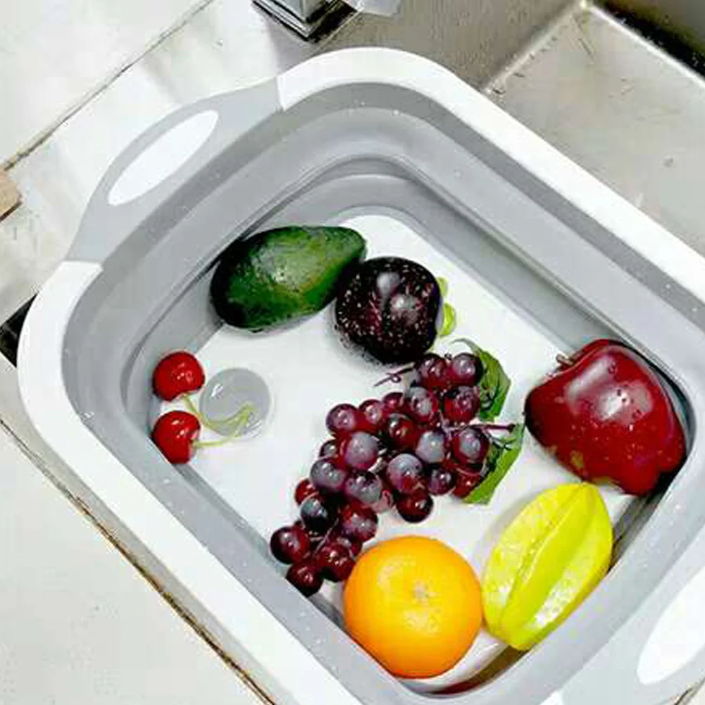 

Multi-function 3 In 1 Folding Cutting Board Kitchen Foldable Drain Basket Chopping Blocks Washing Basket Kitchen Organizer