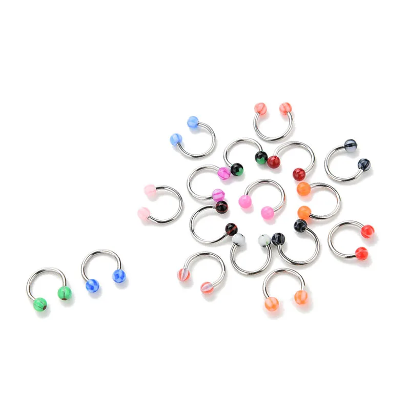 Модные для языка носа пупка Шпильки Новинка бровей губ тела пирсинг 10 шт оптовая