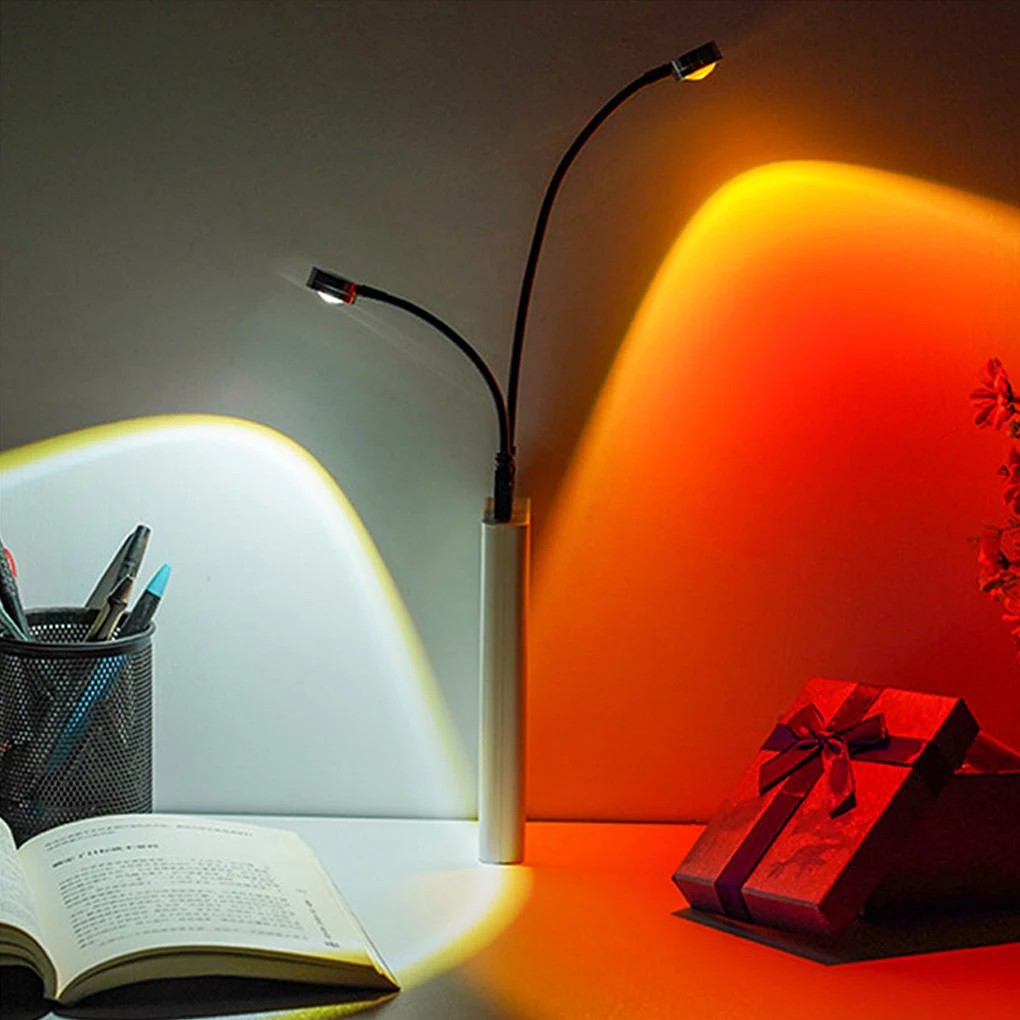 

Sunset Lamp USB Rainbow Projector Atmosphere Night Light Home Decoration Photography Lighting Coffee Shop Wall Decor Lights