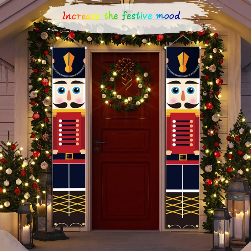 

2022 новый год, Счастливого Рождества, гайковёр, Фотофон, Рождество, украшение для дома и улицы, подвесной баннер, Настенная дверь