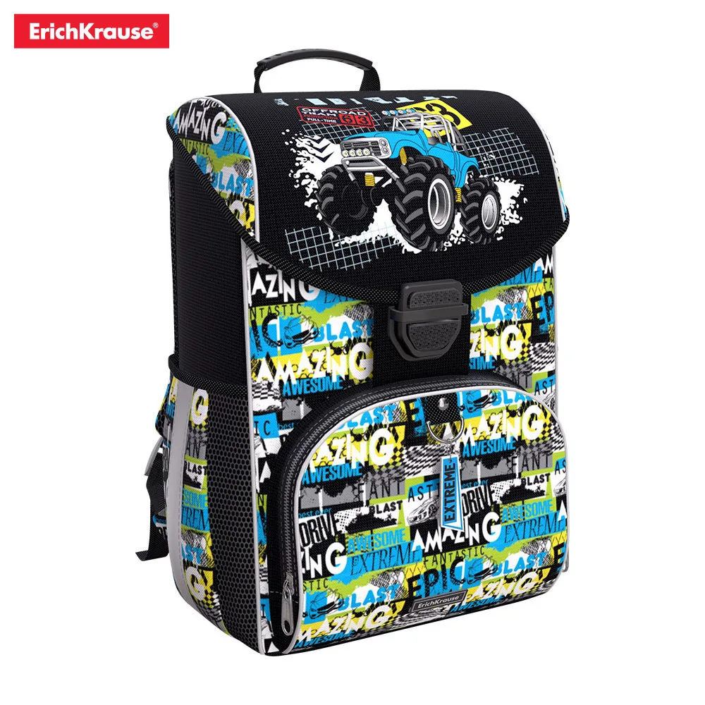 Ученический ранец ErichKrause ErgoLine 15L для мальчиков Racoon Geometry Hockey Native Space Bear Super Hero Track