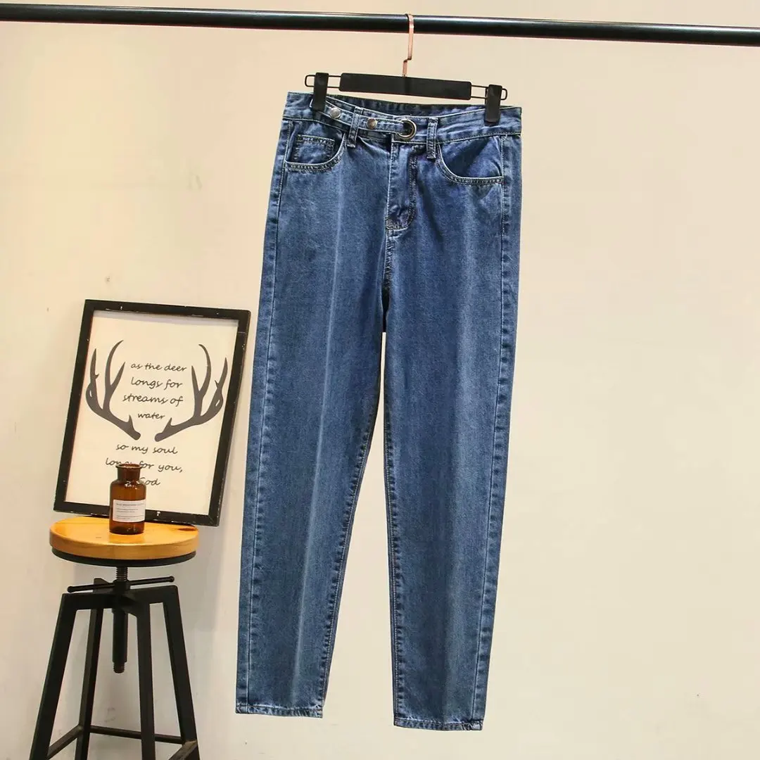 2020 весенние модные джинсы с высокой талией женские брюки карандаш хлопковые
