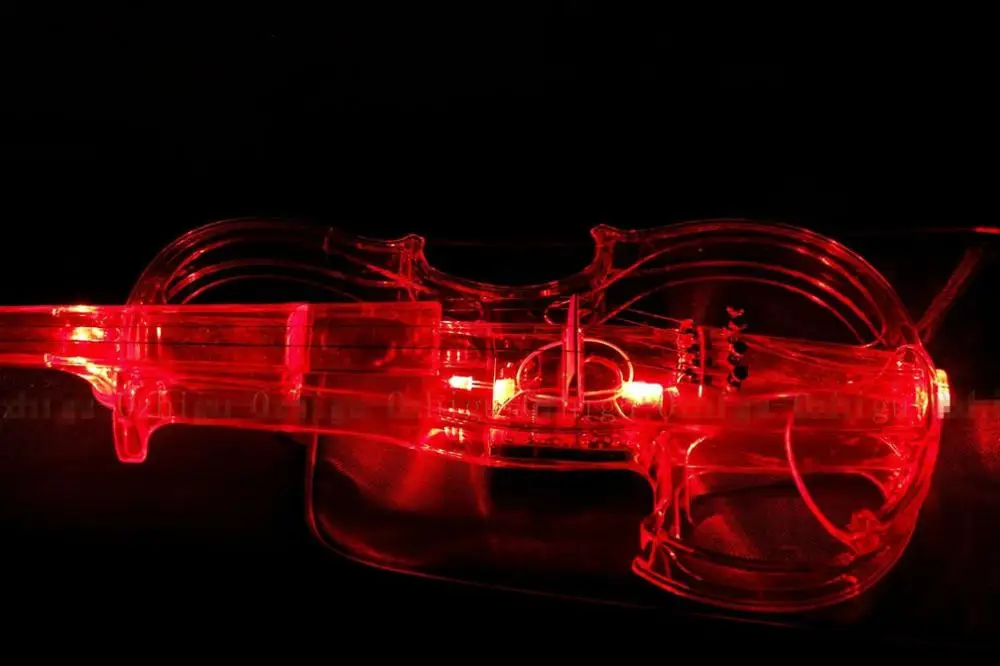 Новая прозрачная скрипка красная светодиодная электронная электроакустическая