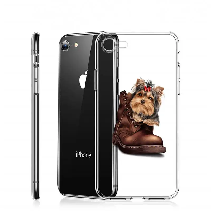 

Yorkshire terrier dog Newest Fashion Phone Case Transparent for iPhone 11 12 8 7 6 6S Plus X 5S SE 2020 XR mini pro XS MAX