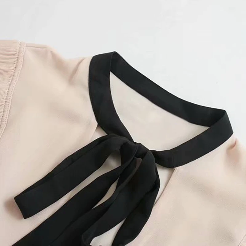 Элегантная Прозрачная женская блузка с V образным вырезом и оборками шифоновая