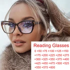 Прозрачные квадратные очки для чтения, женские очки от 0 до + 6,0 диоптрий с защитой от сисветильник, очки для компьютерного экрана, очки для дальнозоркости