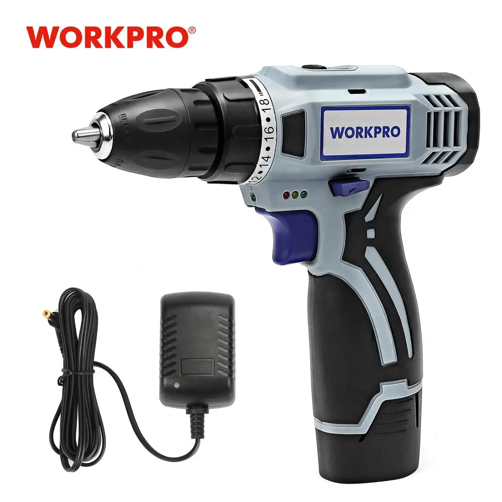 WORKPRO 12 В бытовая электрическая Аккумуляторная дрель литий-ионная аккумуляторная дрель DIY Беспроводная электрическая дрель-шуруповерт