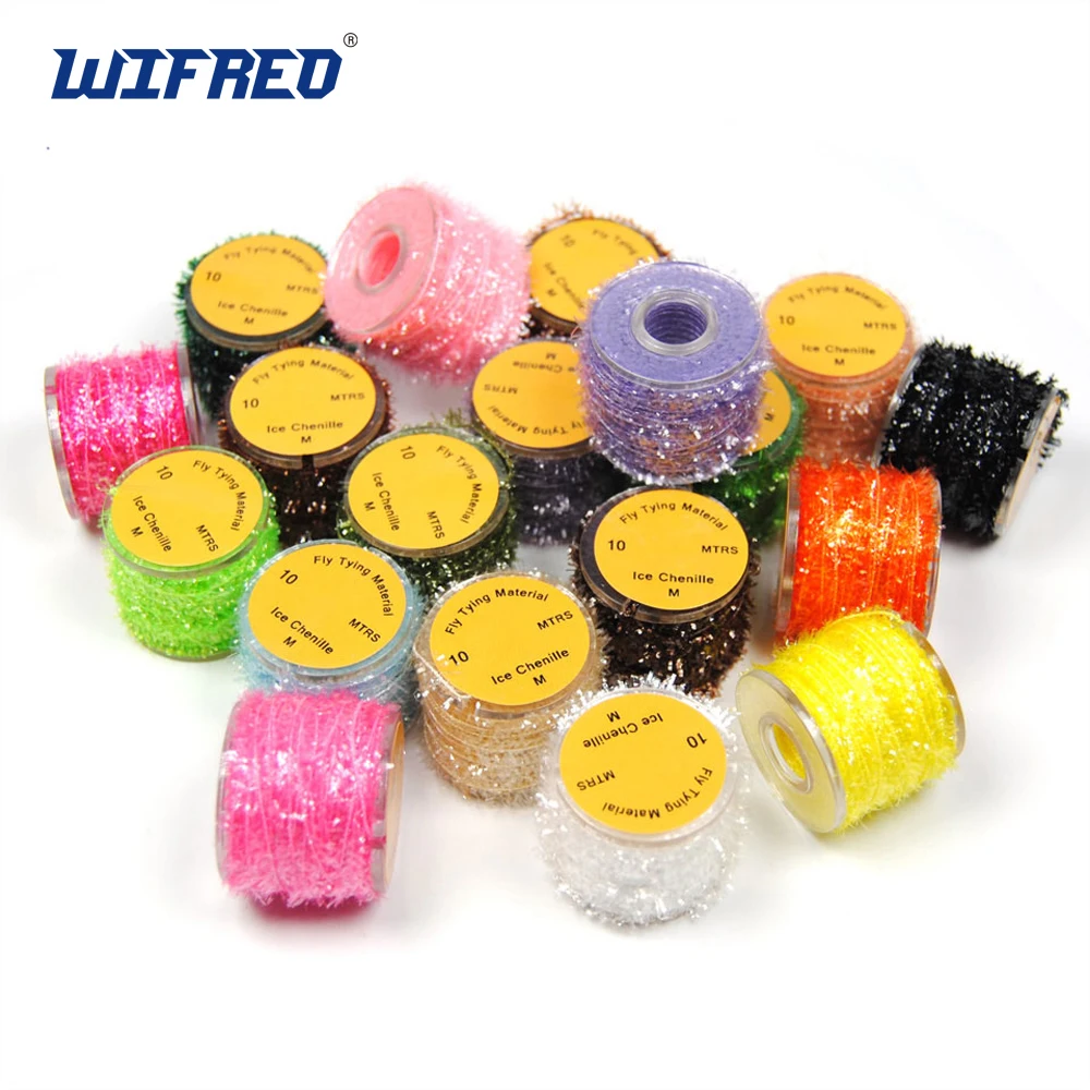 

8 Spools 10m / reel M Multiple Color Fly Tying Tinsel Chenille Body Material for Streamer Lures Crystal Flash Line Discount