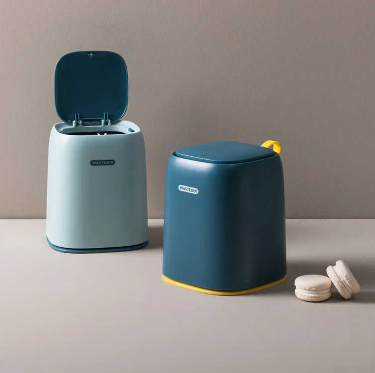

Plastic Desktop Trash Can Cover Garbage Sorting Kitchen Storage Trash Bin Garbage Bag Paper Basket Poubelle Home Decor BI50WB