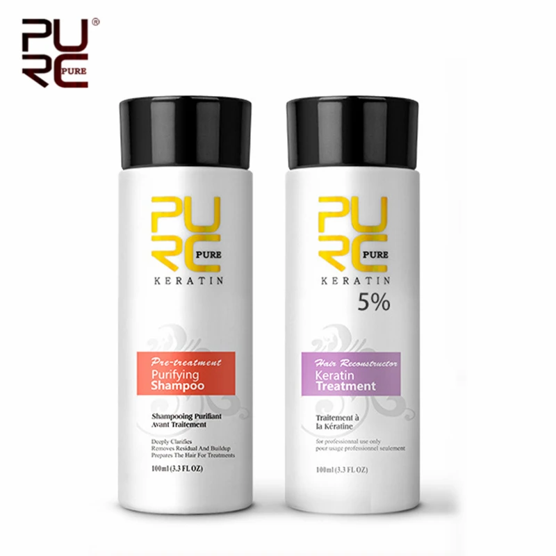 Кератиновое лечение волос 5% выпрямитель для очищающий шампунь открытой кутикулы