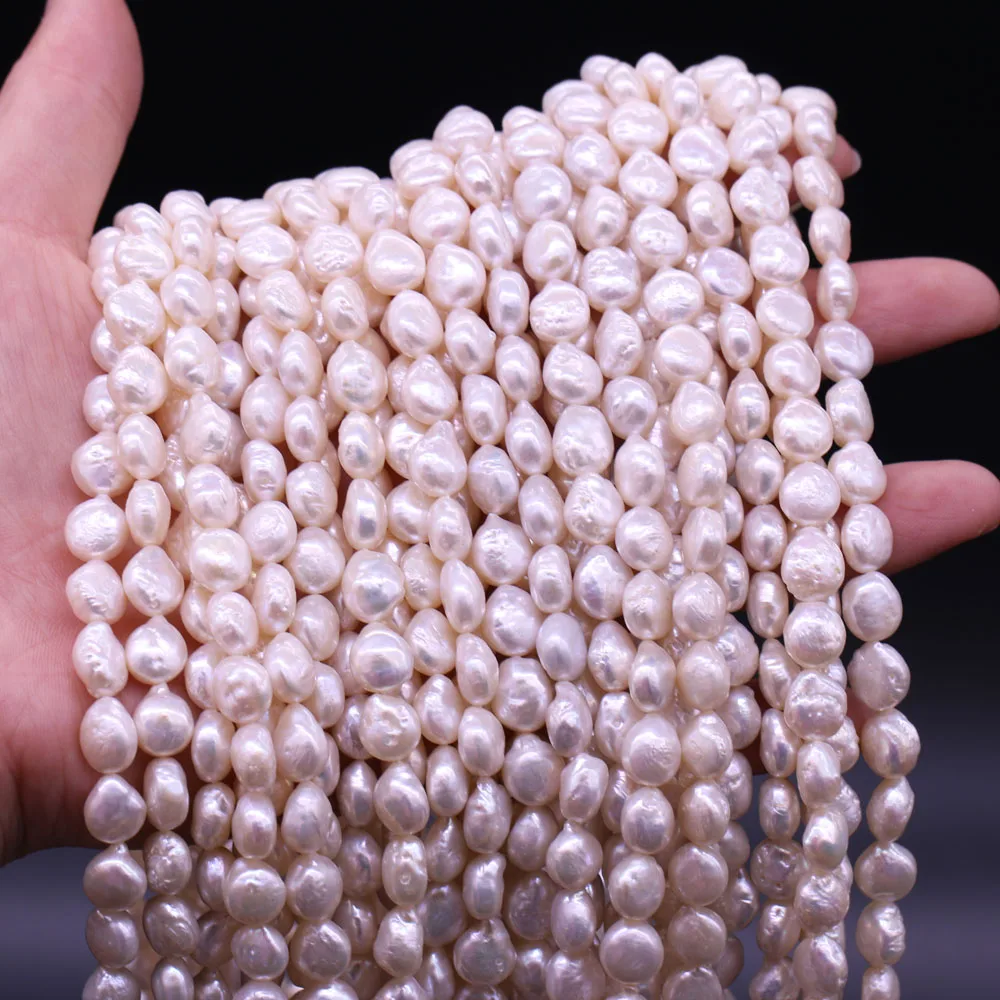 

High Quality 8-9mm Natural Freshwater Small Button Pearl Beads Baroque Pearl Loose Beads For DIY Necklace Bracelet JewelryMaking