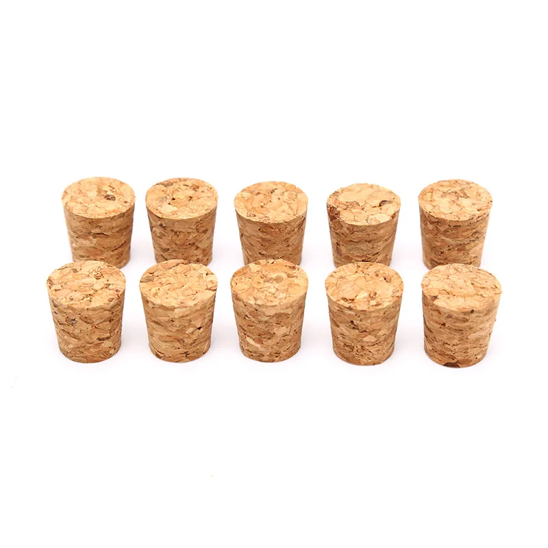 

10Pcs/lot Tapered Wine Cork Natural Wood Corks Sealing Wine Stopper Wine Bottle Cover Reusable For Bottles Wine
