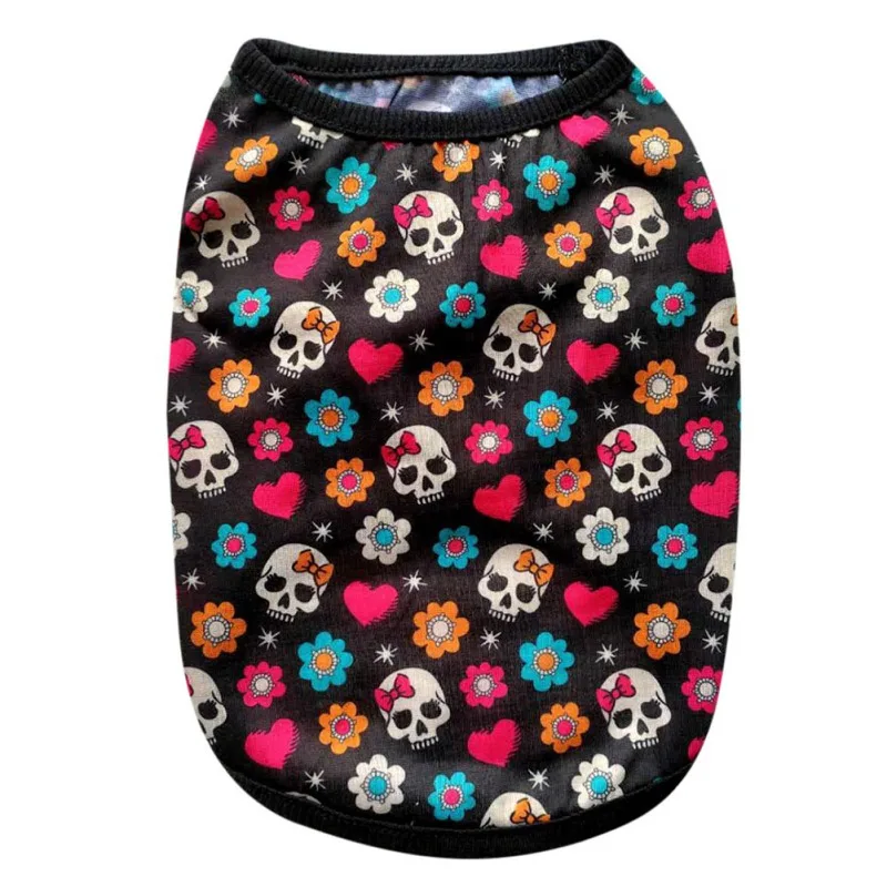 Футболка для домашних животных с принтом черепа призрака на Хэллоуин удобные