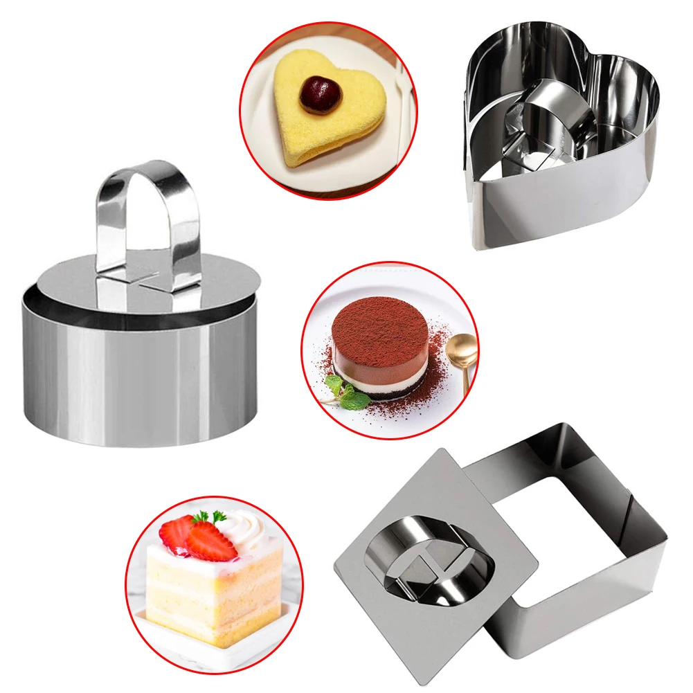 Набор из 3 колец для торта нержавеющей стали приготовления пищи кондитерских
