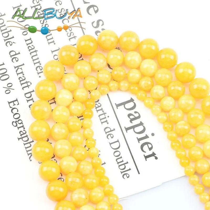 Натуральный камень Желтый Бусины из нефрита пчелиного воска для изготовления
