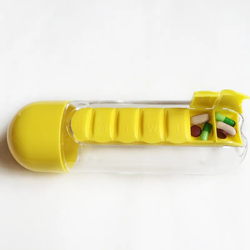 Тритановая бутылка для воды 600 мл 20 унций с держателем таблеток