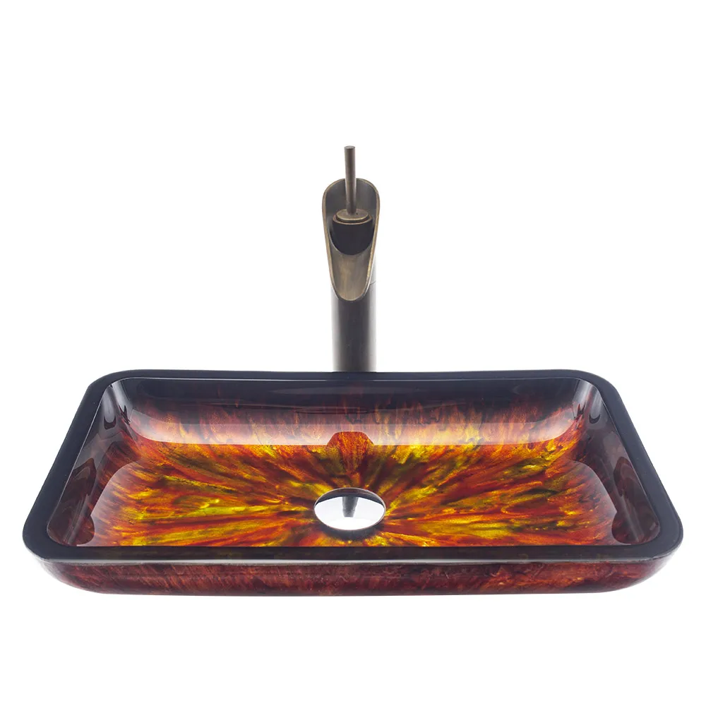 

Hot & Cold Water Mixer Sink Countertop Sink European Ceramic Sink Art Sink Oval Gold Sink Rectangular Art Wash Basin Shampoo