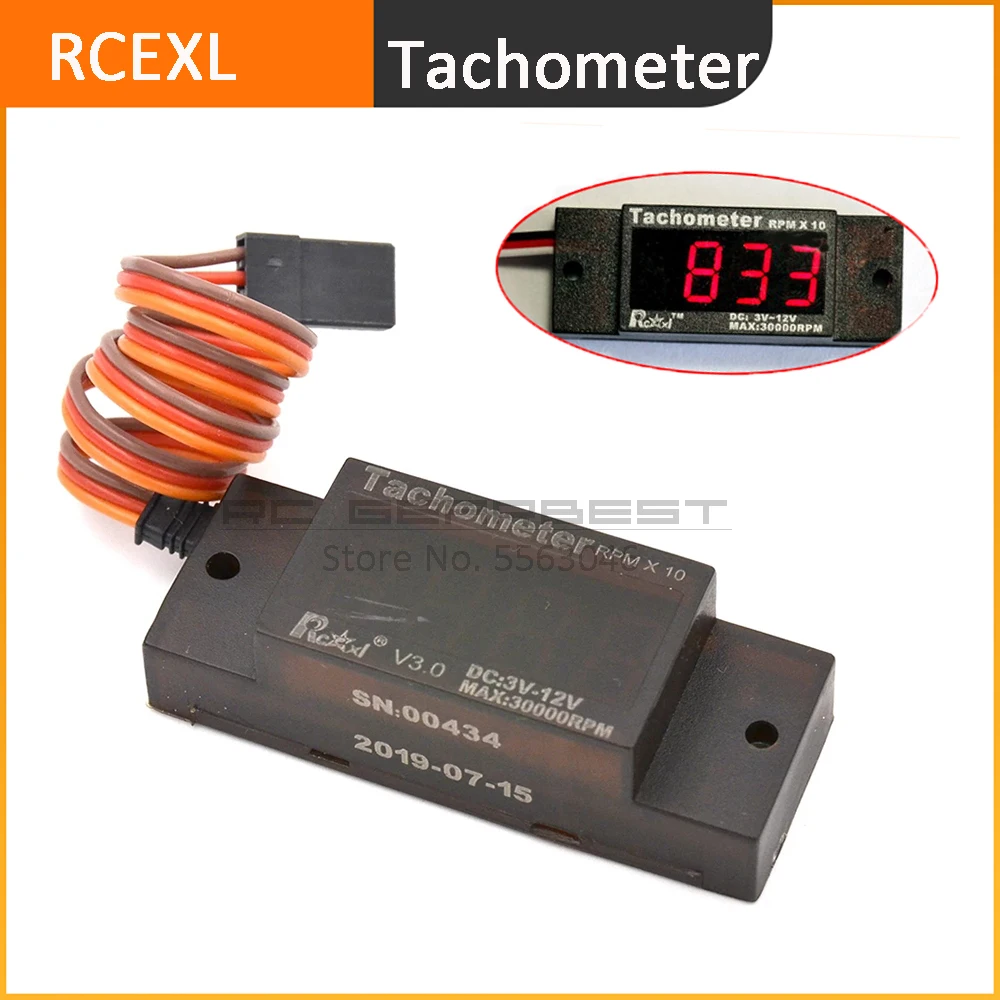 Фото Rcexl V3.0 Мини Тахометр зажигания Спидометр воспламенитель аксессуары для двигателей DLE MT двигатели газ RC самолет №1