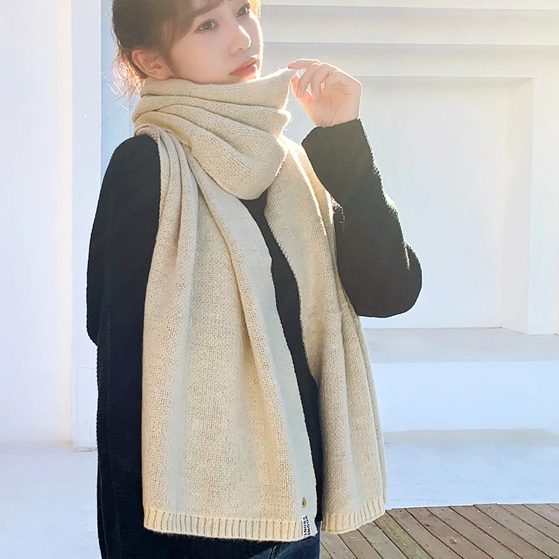 Scarves Women Solid Korean Style High Quality Warm Winter Casual All-amtch Couples Womens Thicker Knitted Kawaii Girls Scarf New |